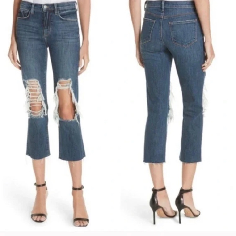 L’AGENCE Jordan Cropped Straight High-Rise Jeans